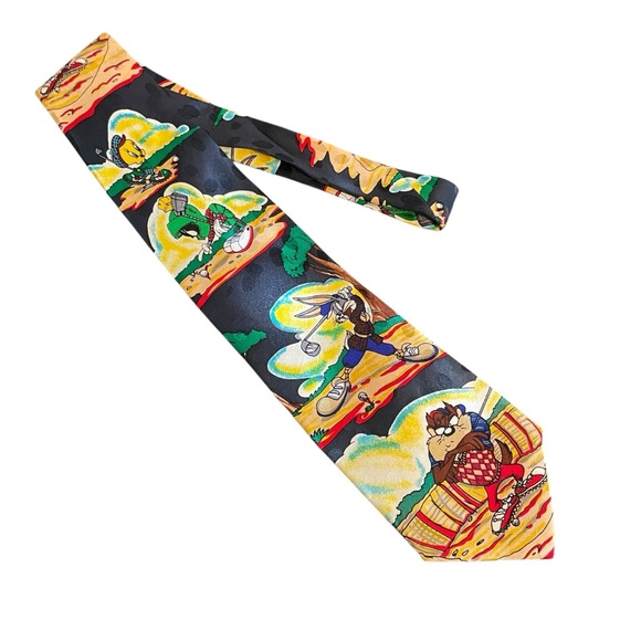 Looney Tunes Mania Other - Looney‎ Tunes Mania Silk Tie Golf Theme Vintage
